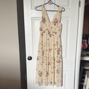 Maurices Cream Floral Maxi Dress